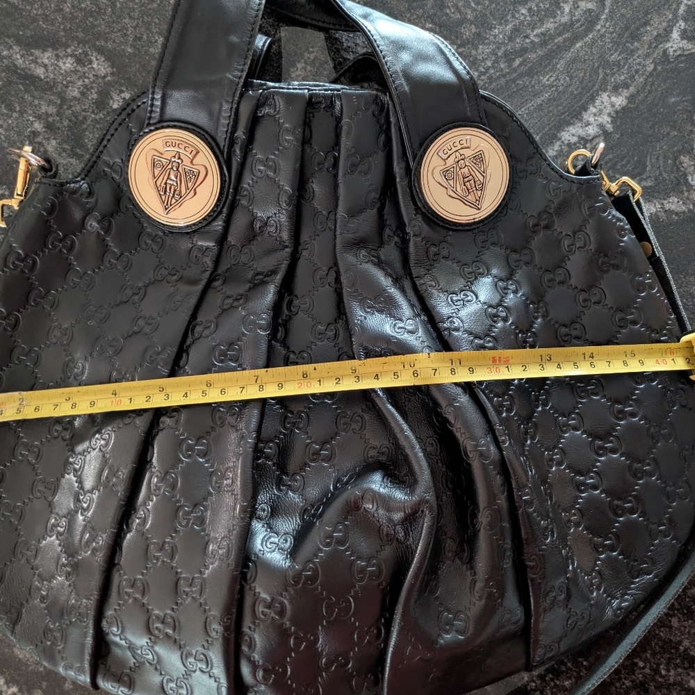Gucci Authentic Vintage Hand Black LeatherMonogram - Picture 9 of 16